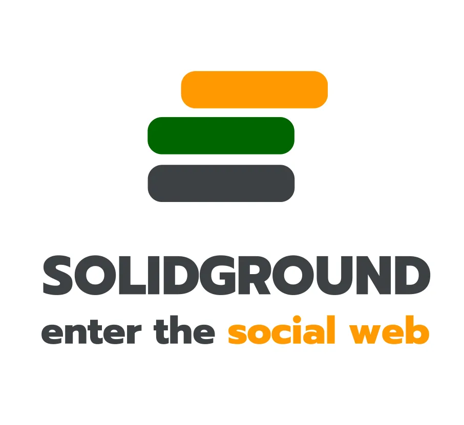 Solidground logo with tagline 'enter the social web'.